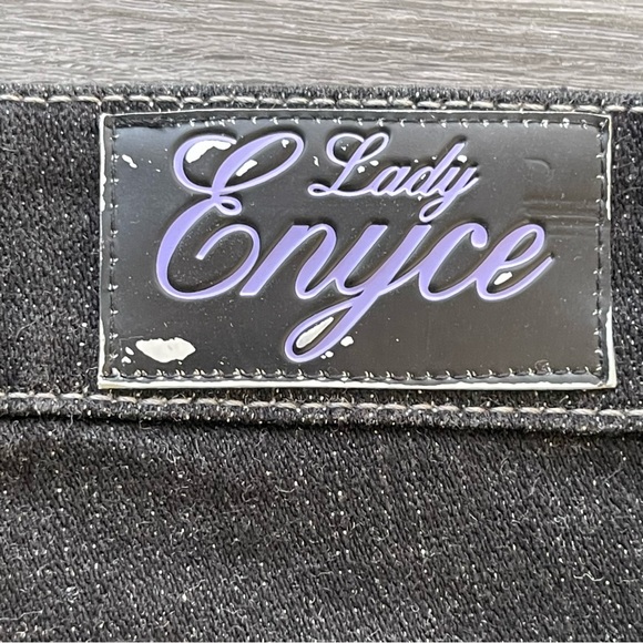 Vintage Y2K Lady Enyce Black/Lavender Contrast Stitch Denim Cargo Skirt Size 31 - Picture 6 of 8